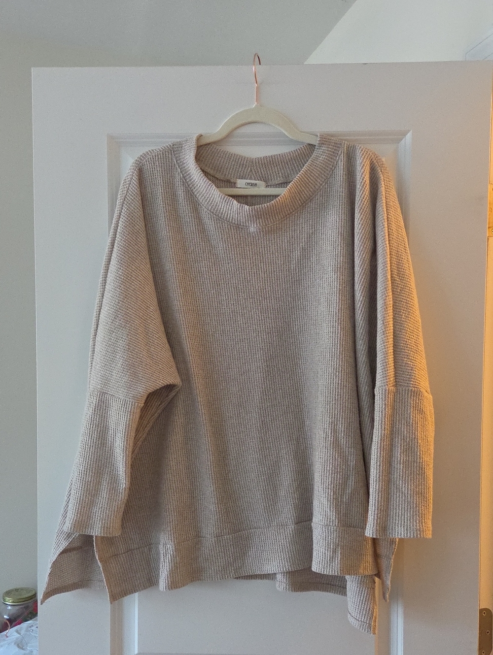 Cozy Neutral Maternity Ribbed Pullover Sweater - Beige